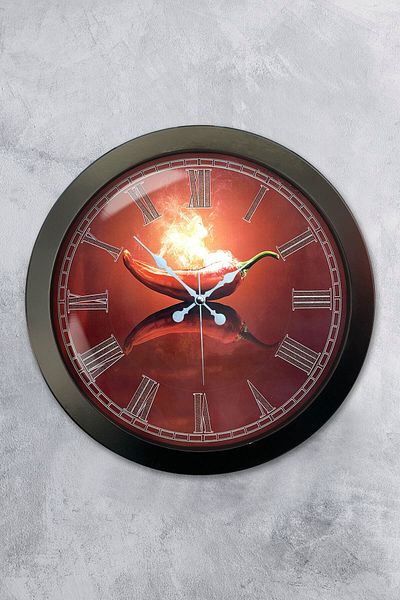 Kasva Concept Gift 36 cm Black Metal Kitchen Wall Clock
