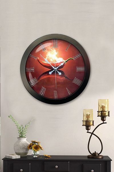 Kasva Concept Gift 36 cm Black Metal Kitchen Wall Clock