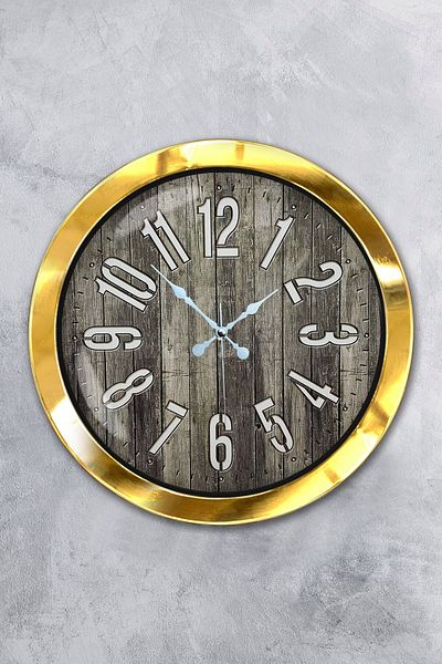 Kasva Concept Gift 36 cm Gold Metal Antique Wall Clock