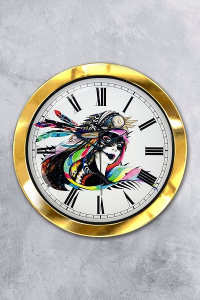 Kasva Concept 36 Cm Gold Metal Modern Art Wall Clock
