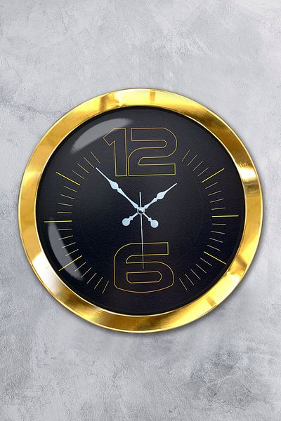 Kasva Concept Gift 36 cm Gold Metal Classy Wall Clock