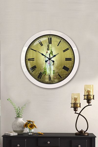 Kasva Concept Gift 36 cm White Metal Bottle Wall Clock