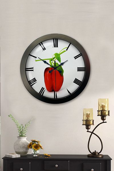 Kasva Concept Gift 36 cm Black Metal Kitchen Wall Clock