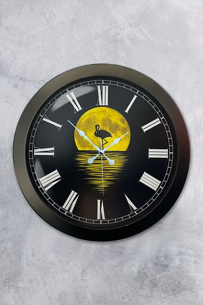 Kasva Concept Gift 36 Cm Black Metal Night Wall Clock