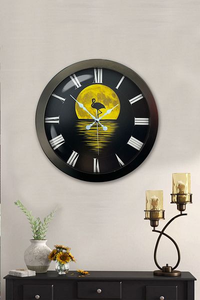 Kasva Concept Gift 36 Cm Black Metal Night Wall Clock