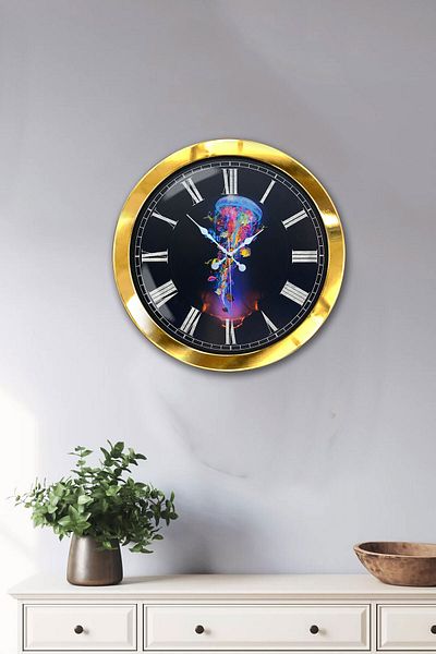 Kasva Concept Gift 36 cm Gold Metal Sea Wall Clock
