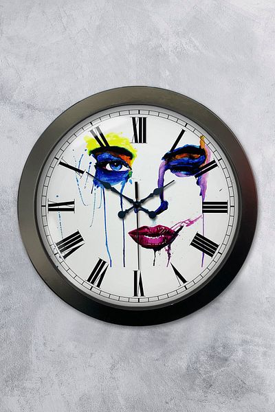 Kasva Concept Gift 36 cm Black Metal Modern Art Wall Clock