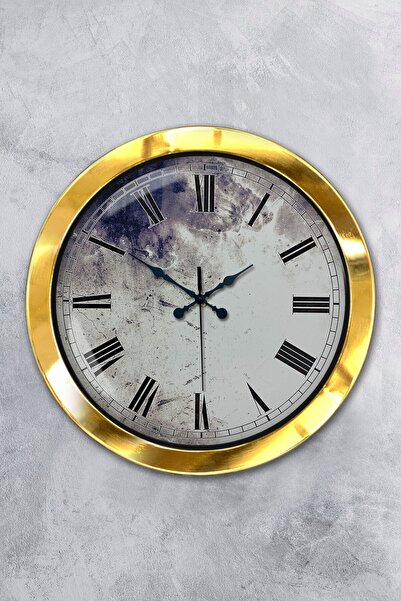 Kasva Concept هدية ساعة حائط معدنية ذهبية عتيقة مقاس 36 سم