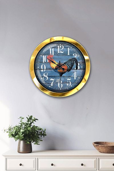 Kasva Concept Gift 36 cm Gold Metal Horos Wall Clock