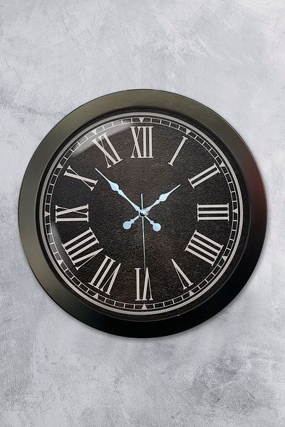 Kasva Concept Gift 36 cm Black Metal Black Color Wall Clock