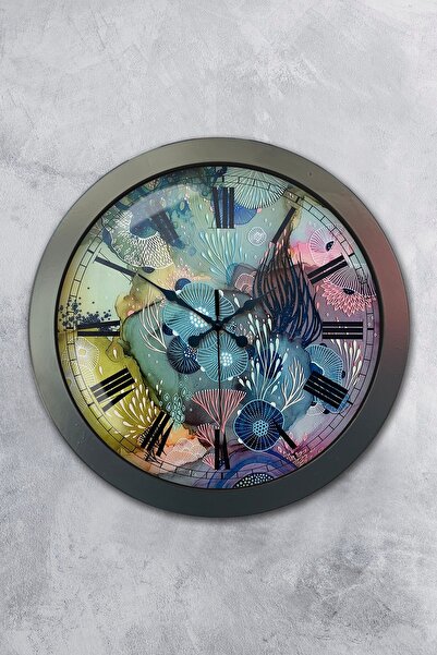 Kasva Concept هدية ساعة حائط ملونة بمزيج معدني من أنثراسايت مقاس 36 سم