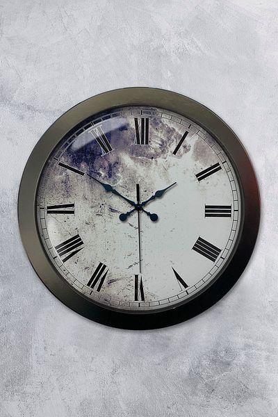 Kasva Concept Gift 36 cm Black Metal Antique Wall Clock
