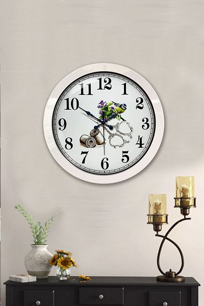 Kasva Concept Gift 36 cm White Metal Tailor Wall Clock
