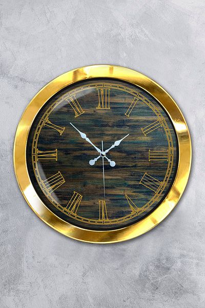 Kasva Concept Gift 36 cm Gold Metal Roman Wall Clock