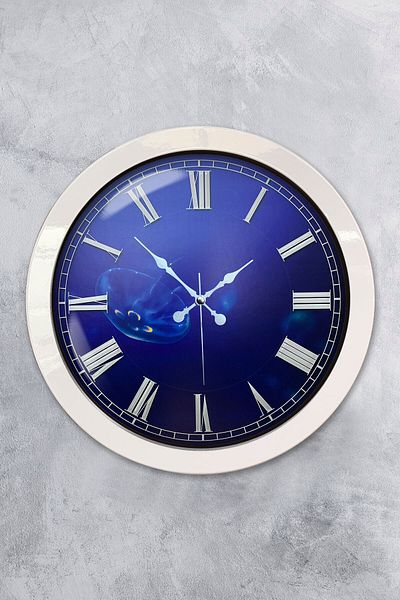 Kasva Concept Gift 36 cm White Metal Infinite Blue Wall Clock