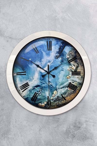 Kasva Concept Gift 36 cm White Metal Sea Wall Clock