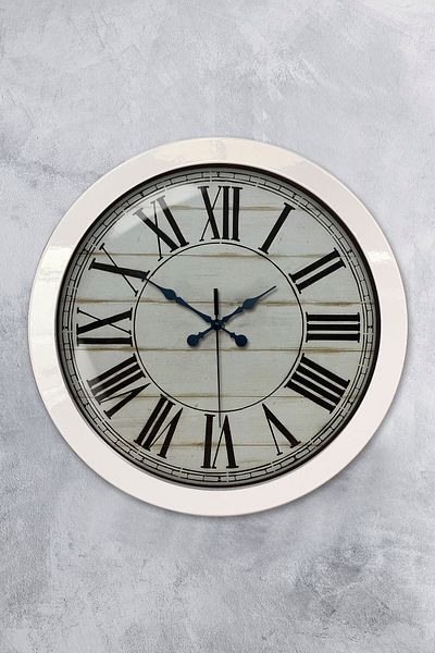 Kasva Concept Gift 36 cm White Metal Roman Numeral Wall Clock