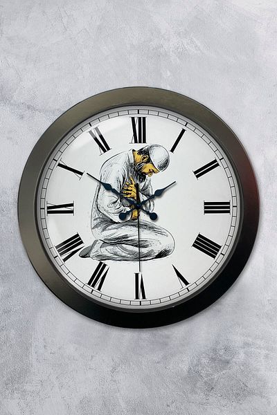 Kasva Concept Cadou 36 Cm Ceas de Perete de Cultură Metal Negru