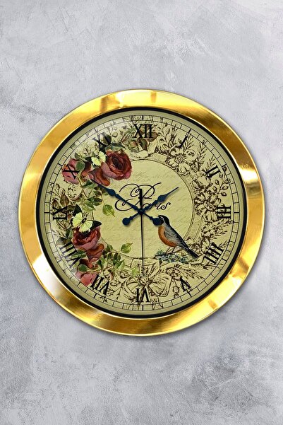 Platin Saat هدية ساعة حائط باريس معدنية ذهبية مقاس 36 سم