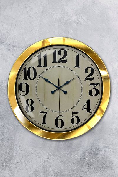 Kasva Concept Gift 36 cm Gold Metal Retro Wall Clock