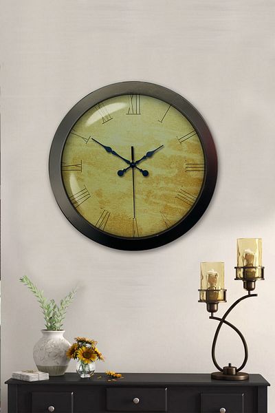 Kasva Concept Gift 36 cm Black Metal Decorative Wall Clock
