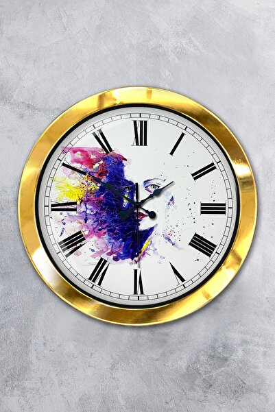 Kasva Concept ساعة حائط معدنية ذهبية مقاس 36 سم من عوالم مختلفة