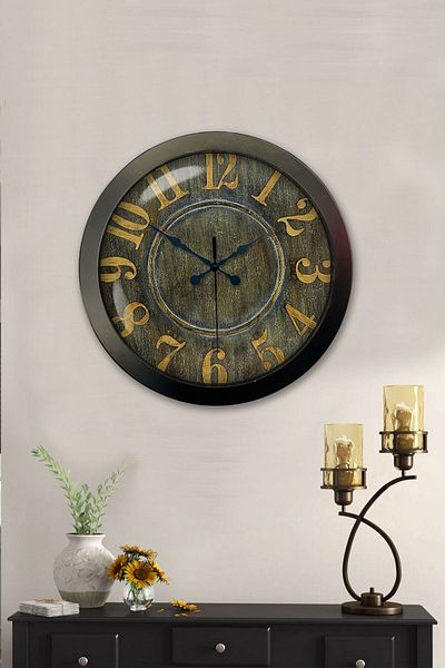 Kasva Concept Gift 36 cm Black Metal Decorative Wall Clock
