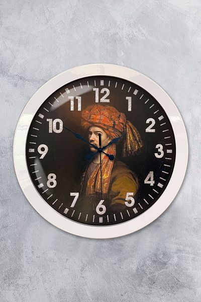 Kasva Concept Gift 36 cm White Metal Ottoman Wall Clock