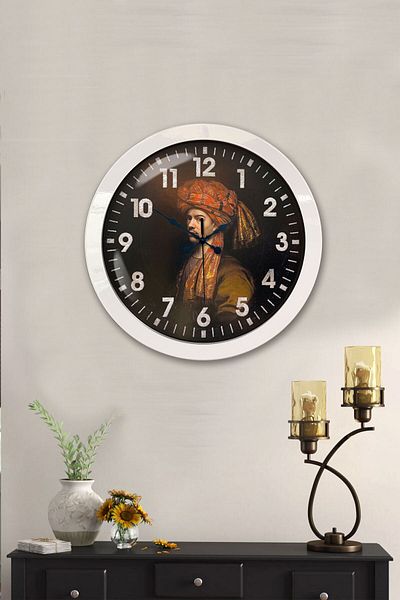Kasva Concept Gift 36 cm White Metal Ottoman Wall Clock