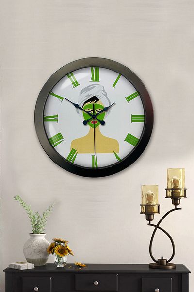 Kasva Concept Gift 36 Cm Black Metal Beauty Wall Clock