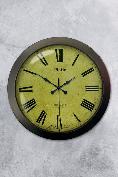 Kasva Concept Gift 36 cm Black Metal Roman Numeral Wall Clock