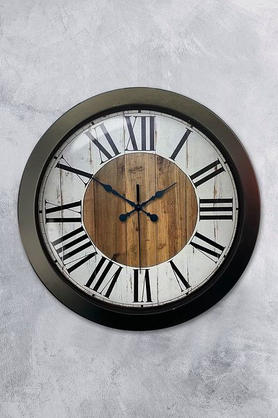 Kasva Concept Gift 36 cm Black Metal Decorative Wall Clock