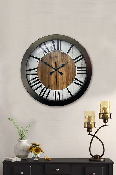 Kasva Concept Gift 36 cm Black Metal Decorative Wall Clock