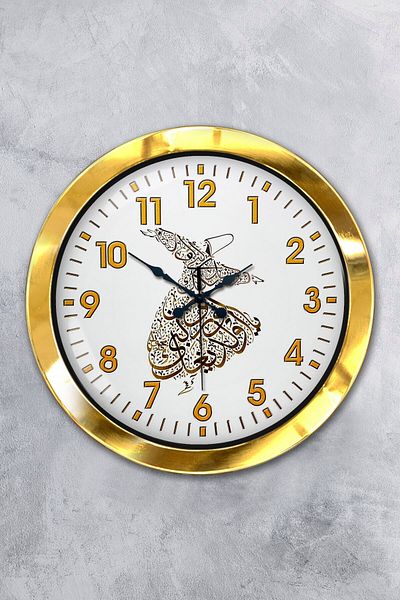 Kasva Concept Gift 36 cm Gold Metal Mevlana Wall Clock