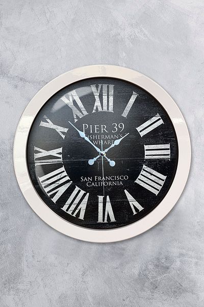 Kasva Concept Gift 36 cm White Metal San Francisco Wall Clock