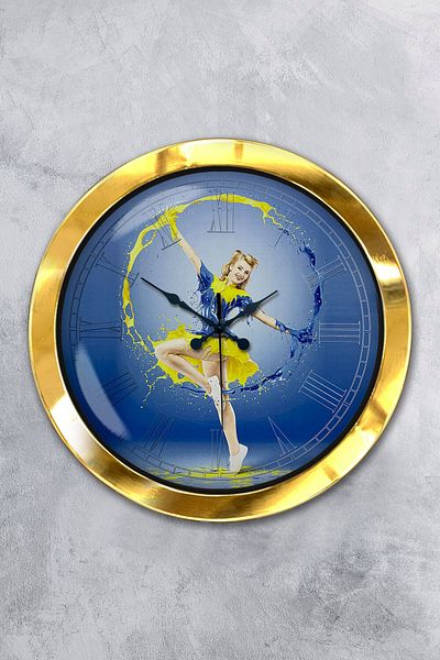 Kasva Concept Gift 36 cm Gold Metal Water Wall Clock