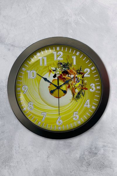 Kasva Concept Gift 36 cm Black Metal Kitchen Wall Clock