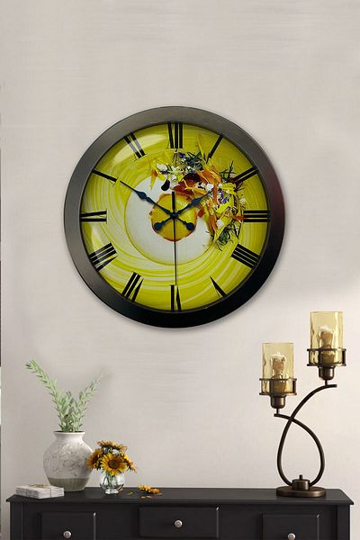 Kasva Concept Gift 36 cm Black Metal Kitchen Wall Clock
