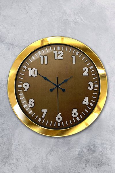 Kasva Concept Gift 36 cm Gold Metal Brown Wall Clock