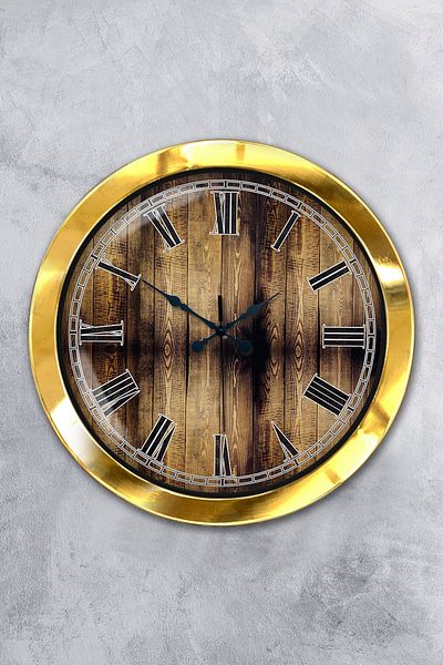 Kasva Concept Gift 36 cm Gold Metal Antique Wall Clock