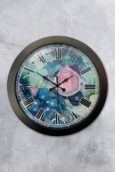 Kasva Concept Gift 36 cm Black Metal Sea Wall Clock