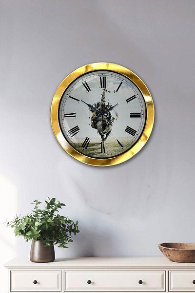 Kasva Concept 36 cm Gold Metal Animal Kingdom Wall Clock