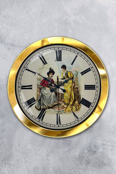 Kasva Concept Gift 36 cm Gold Metal Nostalgia Wall Clock