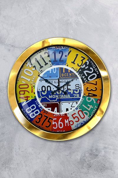 Kasva Concept Gift 36 cm Gold Metal Mexicano Wall Clock