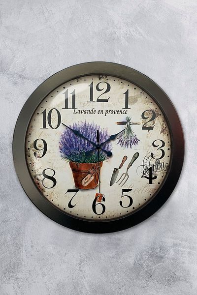 Kasva Concept Gift 36 cm Black Metal Decorative Wall Clock