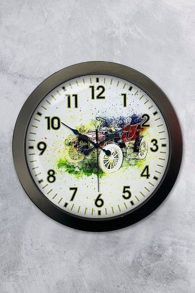 Kasva Concept Gift 36 cm Black Metal Decorative Wall Clock