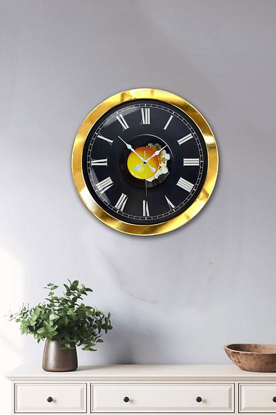Kasva Concept Δώρο Ρολόι τοίχου με χρυσό μεταλλικό αυγό 36 εκ