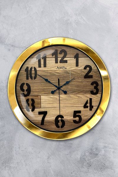 Kasva Concept Cadou 36 Cm Ceas de Perete Simplu Metal Auriu