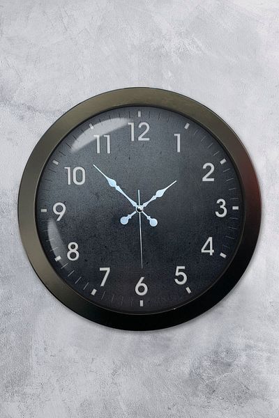Kasva Concept Gift 36 cm Black Metal Classic Wall Clock