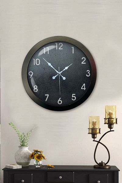 Kasva Concept Gift 36 cm Black Metal Classic Wall Clock